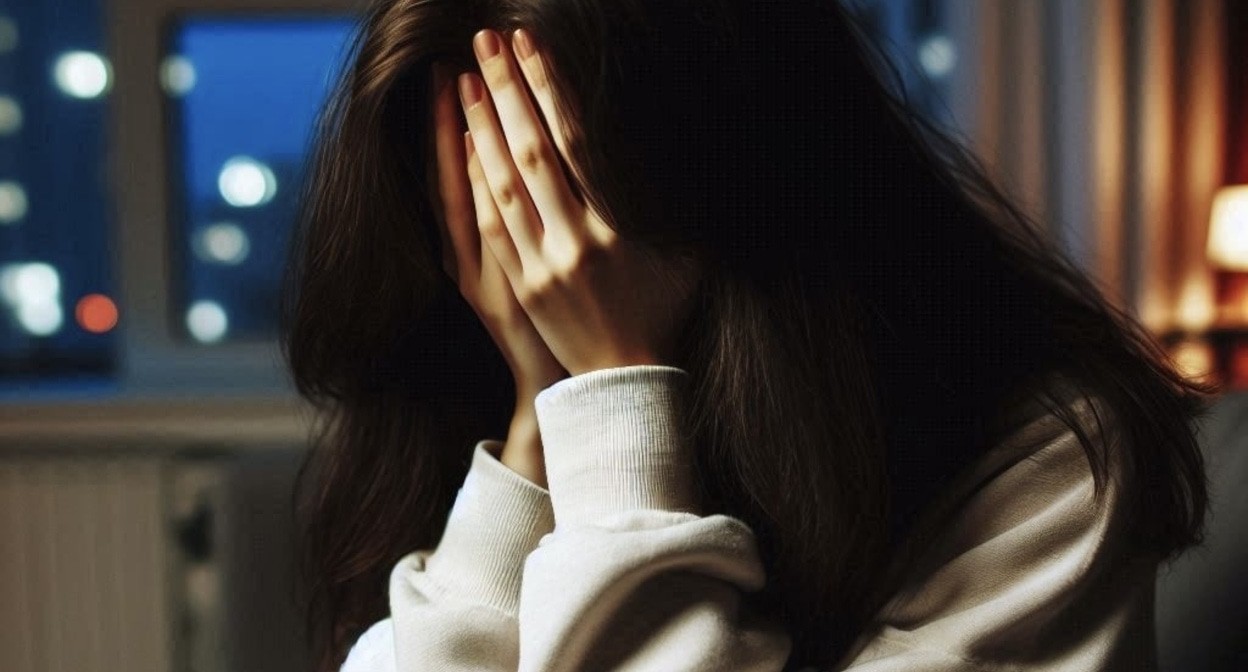 A crying girl. Picture made in Copilot by the "Caucasian Knot"