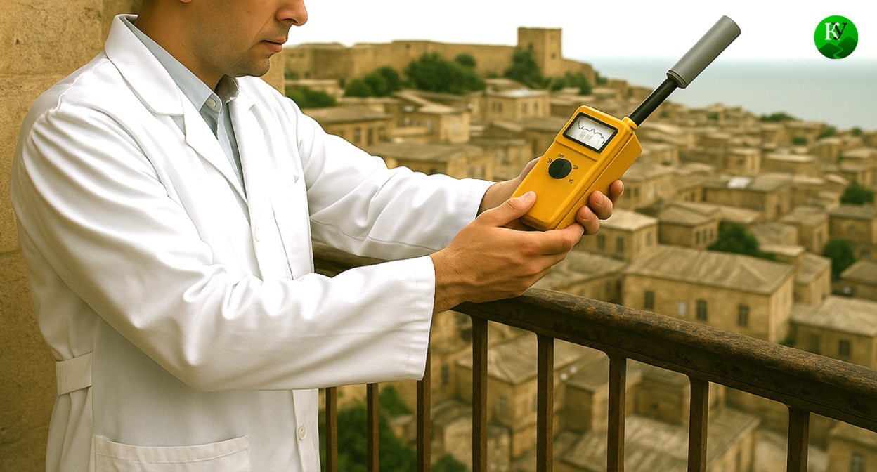 Expert takes measurements: illustration was created by the "Caucasian Knot" by using the AI in the Copilot software.