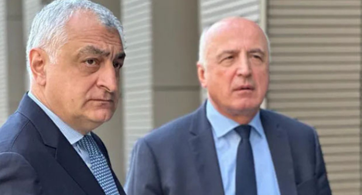 Mamuka Khazaradze (left) and Badri Djaparidze. Photo by https://www.interpressnews.ge/ru/.