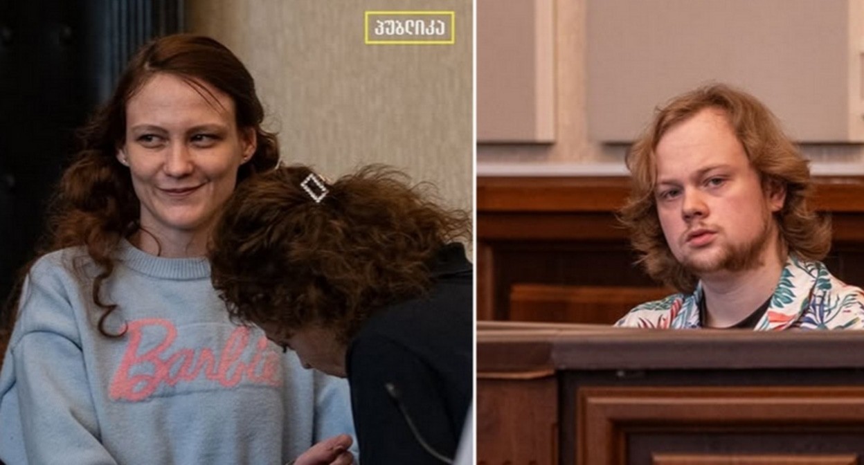 Anastasia Zinovkina and Artem Gribul in court. Tbilisi, June 26, 2025. Photo: Natia Leverashvili / Publica