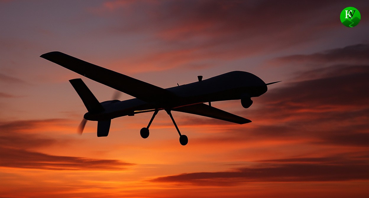 UAV in the sky. Illustration created by "Caucasian Knot" using AI in the Copilot program