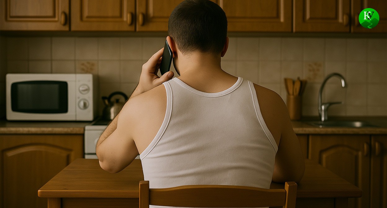 A man calls the police. Illustration created by the "Caucasian Knot" using AI in the Copilot program