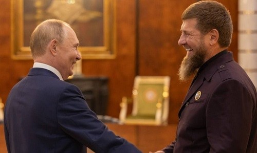 Vladimir Putin and Ramzan Kadyrov. Photo from Ramzan Kadyrov's Telegram channel https://t.me/RKadyrov_95/5809
