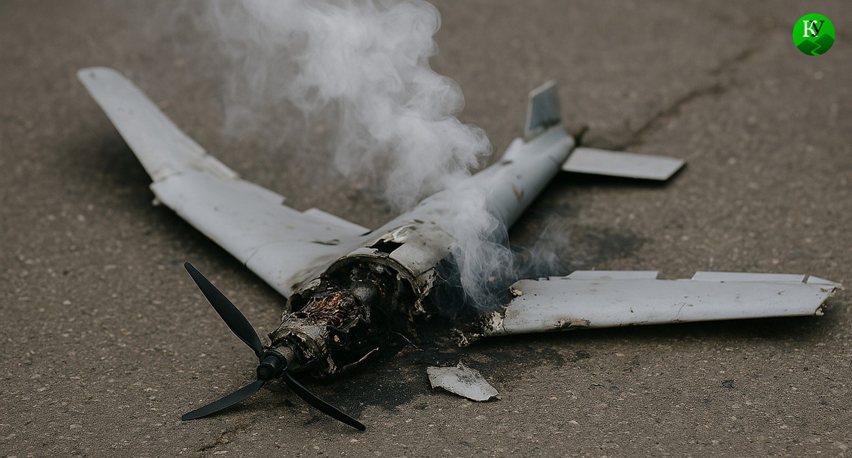 UAV wreckage. Illustration created by "Caucasian Knot" using AI in the Copilot program