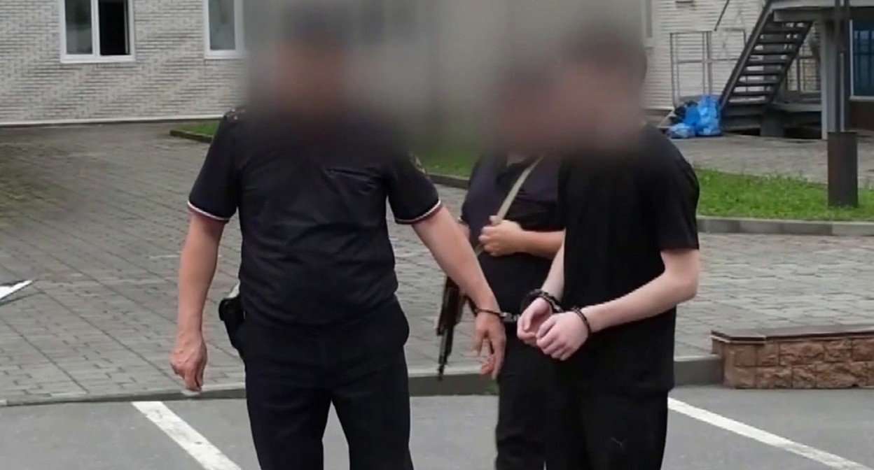 Detention of teenagers in North Ossetia. July 18, 2025. Screenshot of Russian FSB video