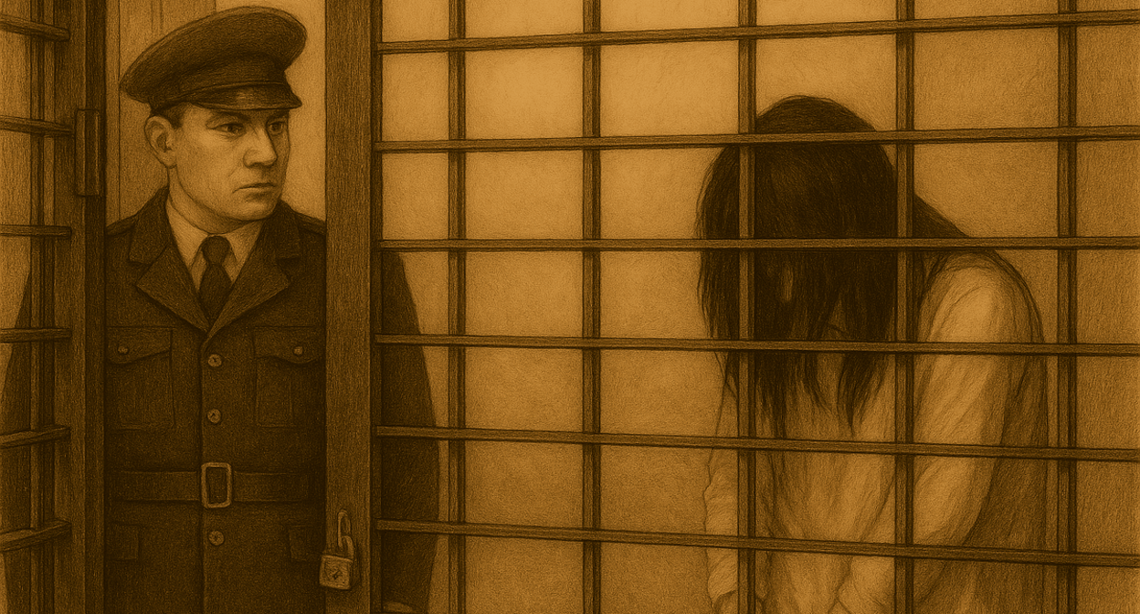 Woman behind bars. Illustration by "Caucasian Knot" created with Copilot