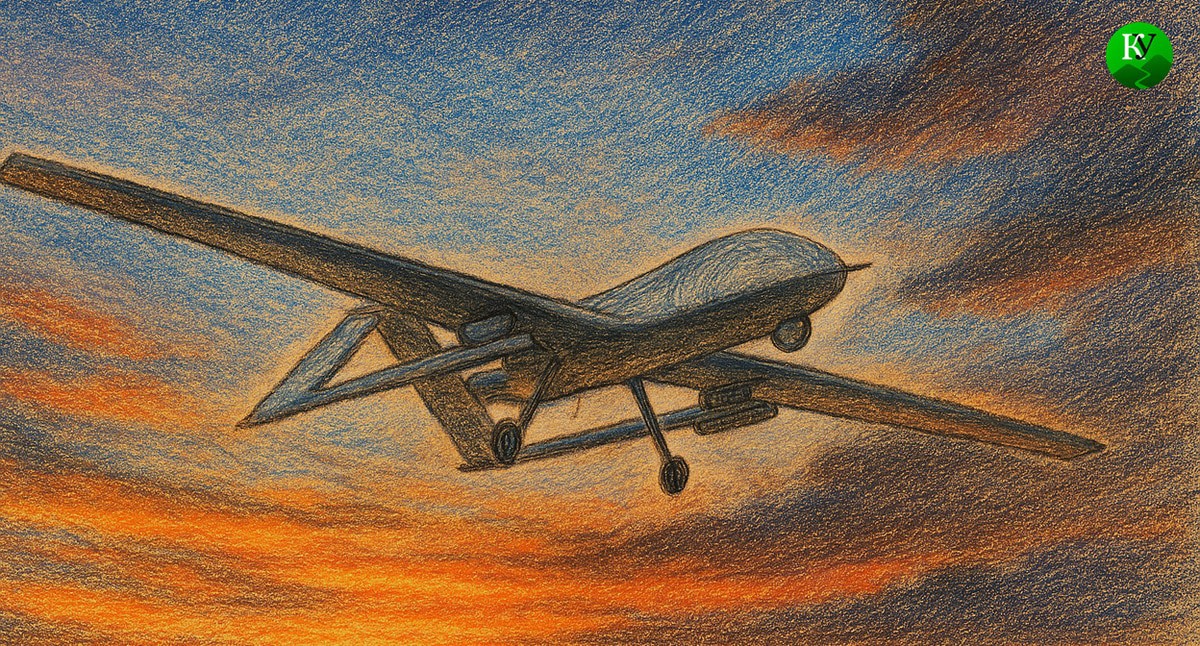 UAV in the sky. Illustration created by "Caucasian Knot" using AI in the Copilot program