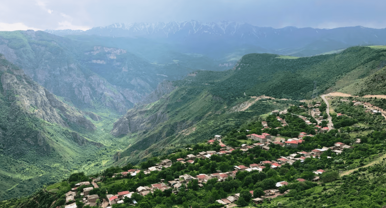 Syunik region of Armenia, village Halidzor. Photo screenshot https://ru.wikipedia.org/wiki/Файл:Halidzor_from_Wings_of_Tatev_4.jpg?utm_medium=organic&utm_source=yandexsmartcamera