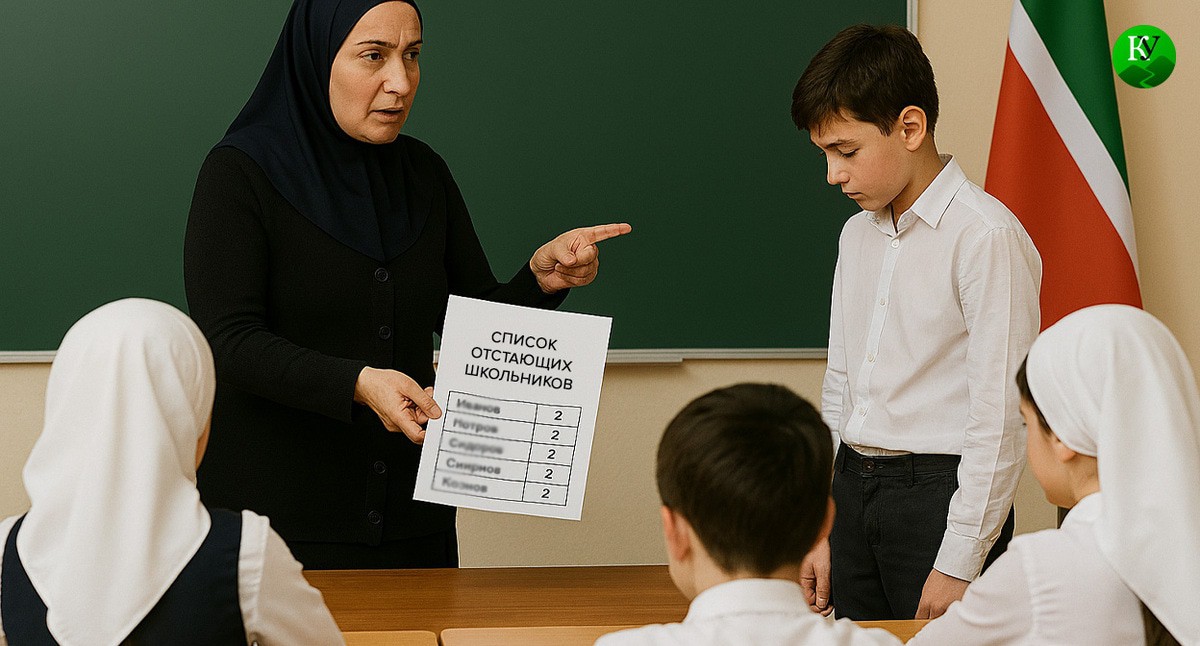A teacher scolds a student. Illustration created by "Caucasian Knot" using AI in the Copilot program