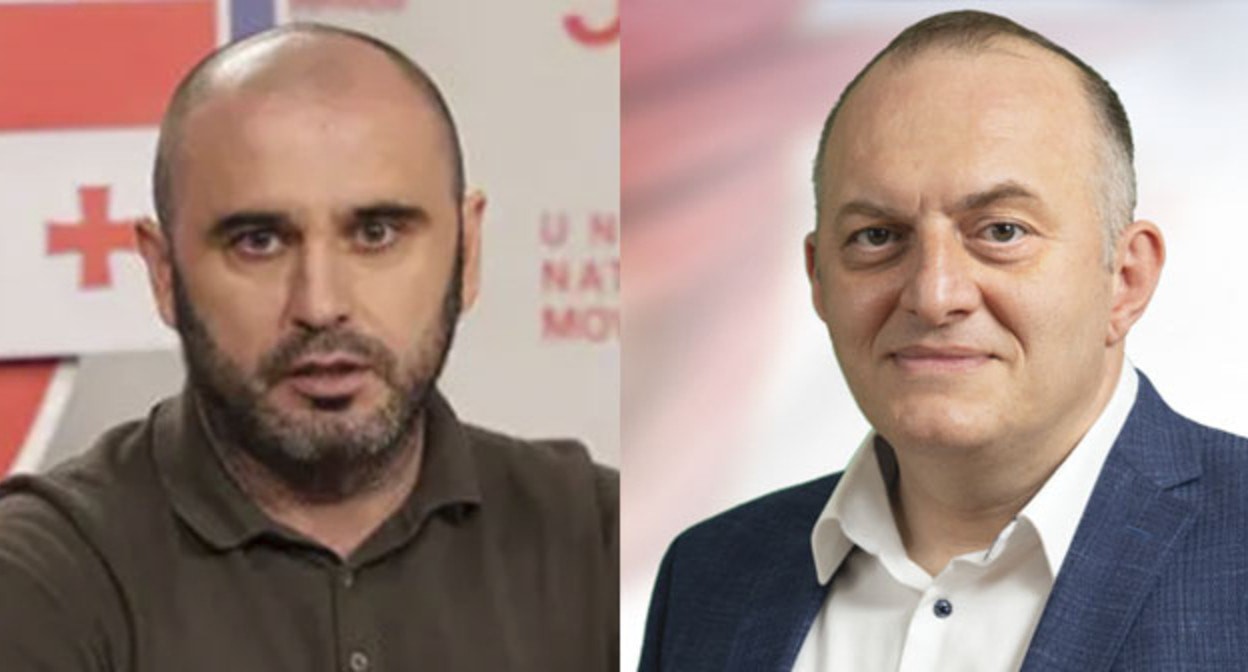 Levan Khabeishvili (left) and Murtaz Zodelava. Collage by "Caucasian Knot". Photo: https://www.facebook.com/photo/?fbid=318425600292935&set=pb.100063764917822.-2207520000 belongs to Meta, a company banned in Russia https://www.interpressnews.ge/