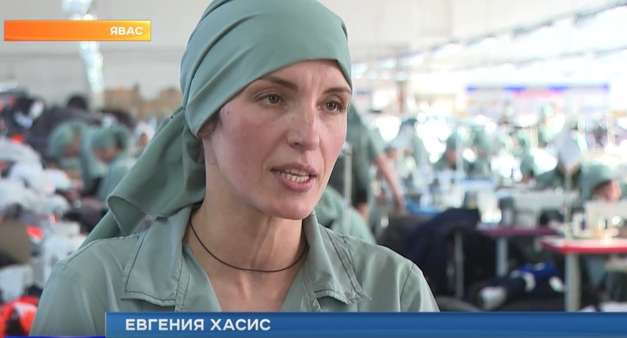 Evgeniya Khasis in the colony. Still from the video "Channel 10 | Mordovia 24" https://rutube.ru/video/81b9f20102024049efc070ceeea5ce86/