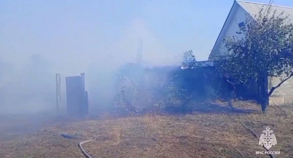 Fire in Kamensk-Shakhtinsky, September 17, 2025. Photo: Russian Ministry of Emergency Situations