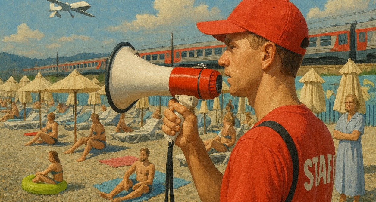 Beach. Illustration created by the "Caucasian Knot" using AI in the Copilot program.