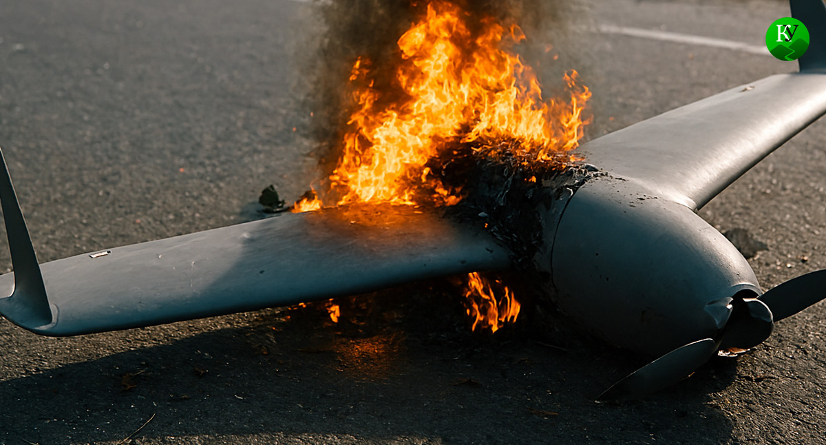 UAV wreckage. Illustration created by the "Caucasian Knot" using AI in the Copilot program.