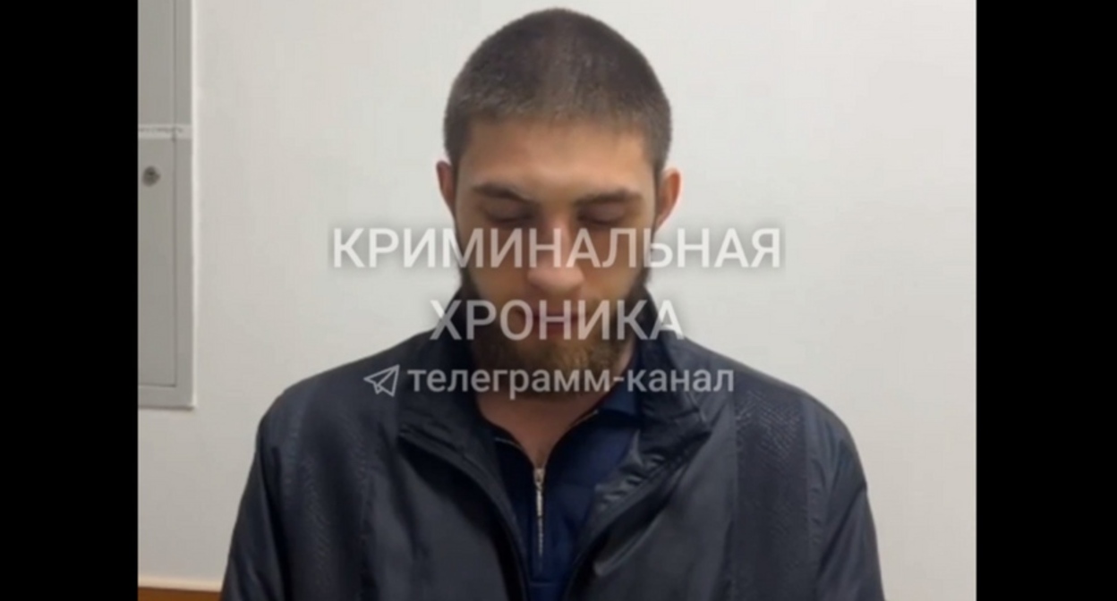 A man arrested for shooting at a wedding in Makhachkala. A still from the Telegram channel "Criminal Chronicle" https://t.me/criminal_chronicle/8300