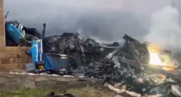 Helicopter crash in Dagestan. November 7, 2025. Video screenshot: https://t.me/mchsdagestan/16546