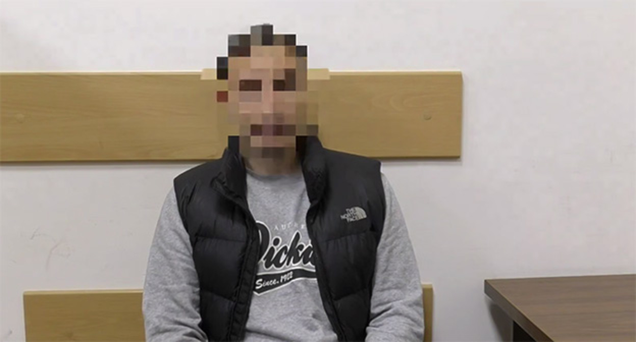 A Ukrainian citizen detained in Krasnodar on November 21, 2025. Video screenshot: https://t.me/izvestia/226695