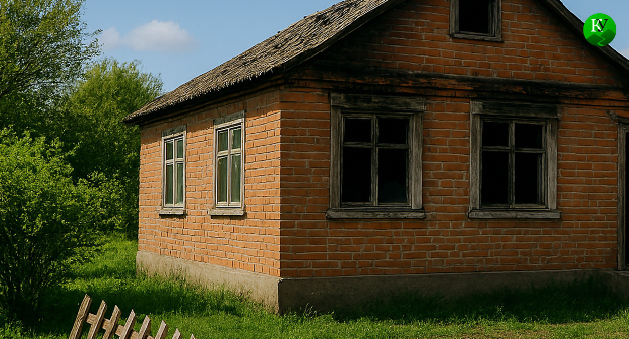 A house with broken windows. Illustration created by the "Caucasian Knot" using AI in the Copilot program.
