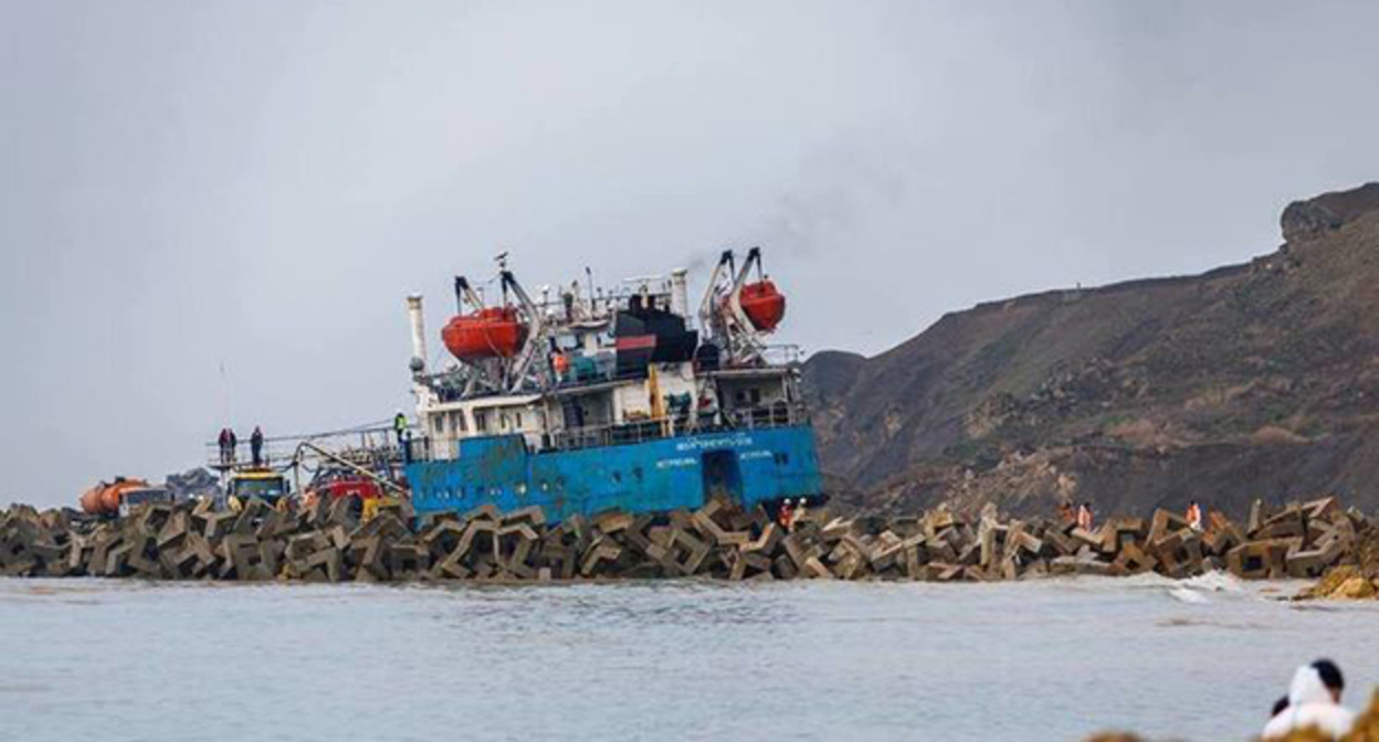 A sunken tanker in the Kerch Strait. Photo: Russian Government
