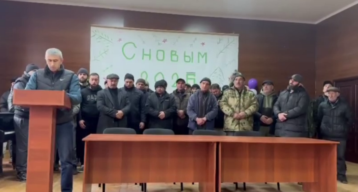 A video message from villagers to Sergei Melikov. Still from the "Chernovik 2.0" Telegram channel, https://t.me/chernovik_new/6663