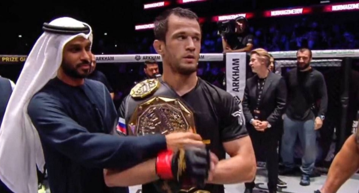 Usman Nurmagomedov after his fight with Davis. Photo: UFC Russia https://t.me/s/UFCRussiaFight/6772