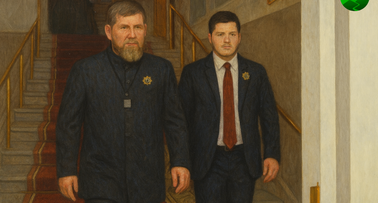 Ramzan and Adam Kadyrov. Illustration created by the "Caucasian Knot" using AI.