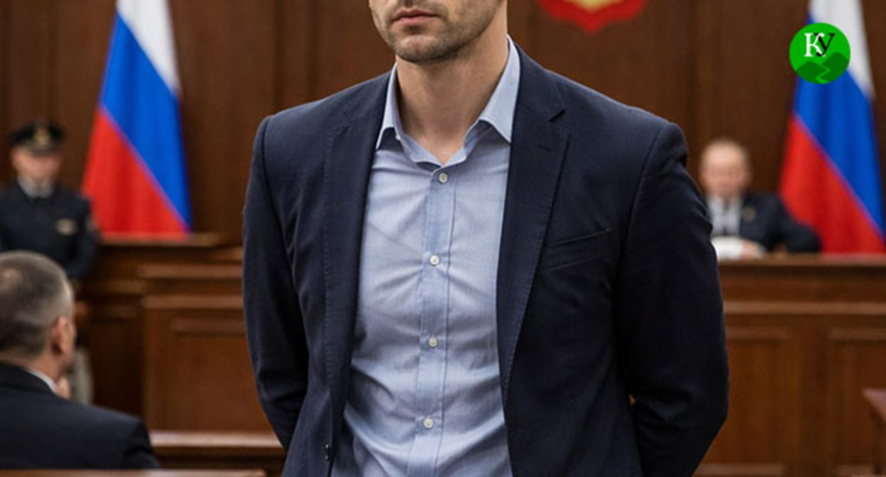 A man in a courtroom. Illustration by the "Caucasian Knot" AI-generated program Copilot.