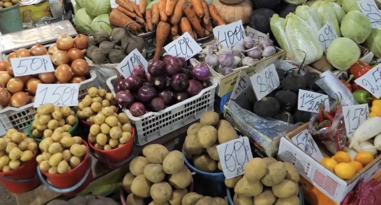 A market in Makhachkala. Still from an NNT video.