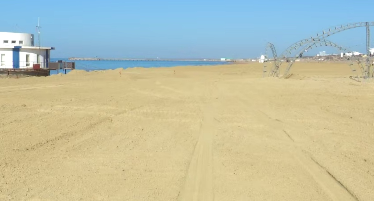 The renovated beach in Vityazevo. Still from the Kuban Emergency Response Center video: https://t.me/opershtab23/15344