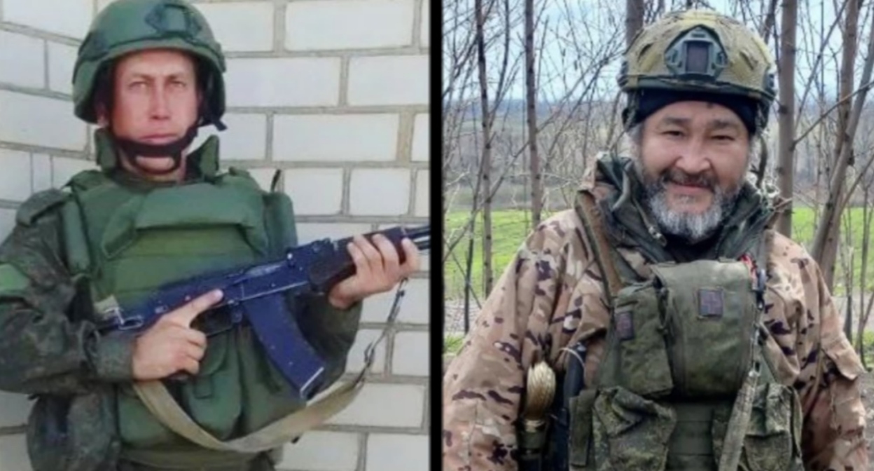 Viktor Salnikov, Sabir Kabdukulov. Photo from the Volodarsky District Administration Telegram channel https://t.me/regionvol/ Collage by "Caucasian Knot"