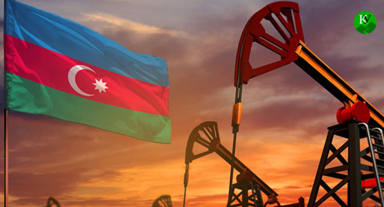 An Azerbaijani flag near a gas field. Illustration created by the Caucasian Knot using AI in the Copilot program. An Azerbaijani flag near a gas field. Illustration created by the Caucasian Knot using AI in the Copilot program.