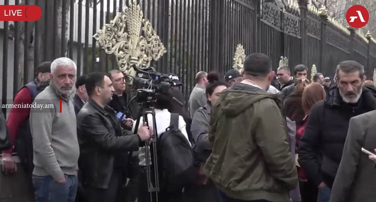 Protest in Yerevan. March 24, 2026. Still from Armenia Today video: https://www.youtube.com/watch?v=32uMlhhn5hI