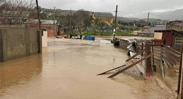 Flooding in Makhachkala, March 30, 2026. Photo: Dzhambulat Salavov/Telegram Flooding in Makhachkala, March 30, 2026. Photo: Dzhambulat Salavov/Telegram