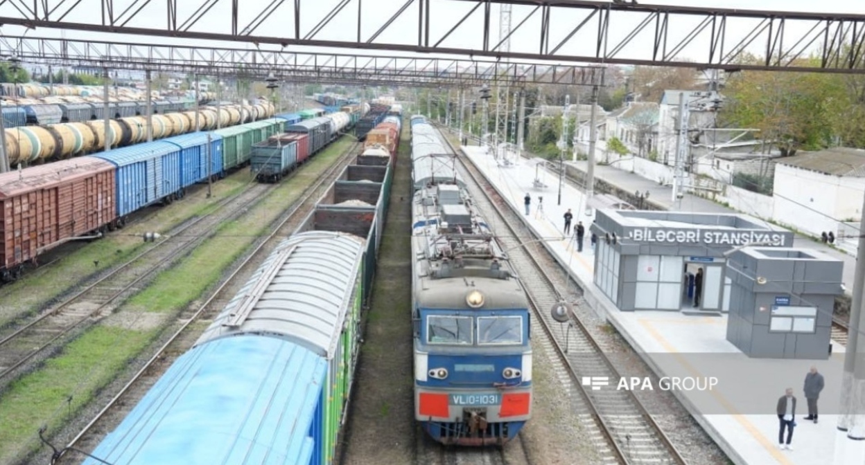 Bilyajari Station. Baku, May 3, 2026. Photo: APA https://ru.apa.az/infrastruktura/v-armeniyu-tranzitom-cerez-territoriyu-azerbaidzana-otpravleno-8-vagonov-s-udobreniyami-obnovleno-649408