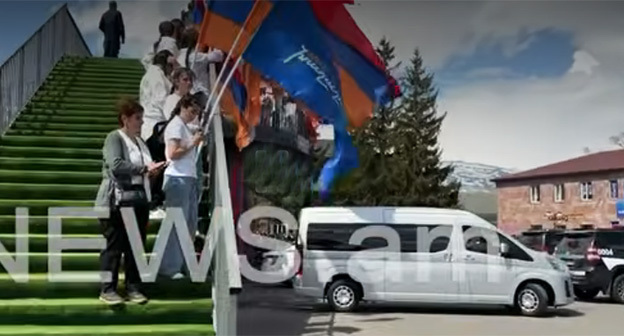 Teachers and students in the Aragatsotn region took part in the pre-election campaign. May 13, 2026. Video screenshot: https://news.am/ru/video/1034979