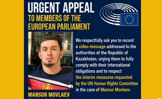 Movlaev's address to members of the European Parliament. Screenshot from https://www.instagram.com/p/DYkQfdCF1Dp/?img_index=1.