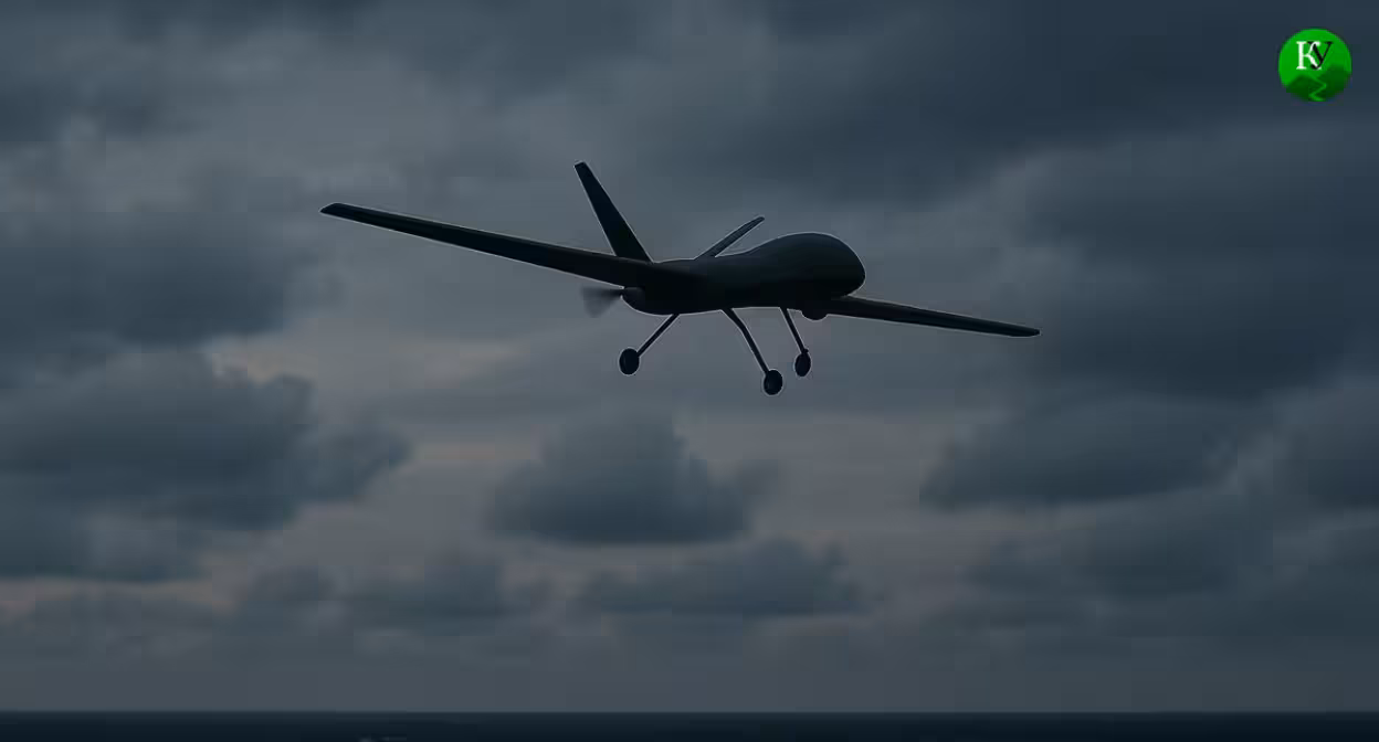 A UAV in the sky. Illustration created by the "Caucasian Knot" using AI in the Copilot program.