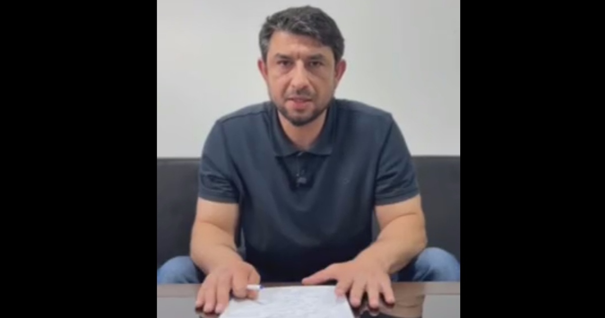 A still from Ramis Agabekov's video message, published by Shamil Khadulaev https://t.me/KhadulaevShamil/