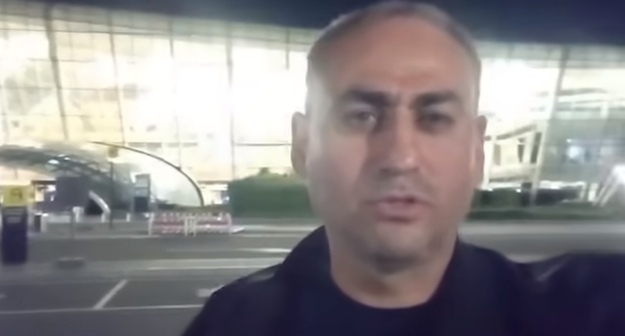 A still from Afgan Sadigov's video address from Baku Airport. May 26, 2026. https://www.facebook.com/reel/986062497628689 (Meta, the company that owns Facebook, is banned in Russia). A still from Afgan Sadigov's video address from Baku Airport. May 26, 2026. https://www.facebook.com/reel/986062497628689 (Meta, the company that owns Facebook, is banned in Russia).