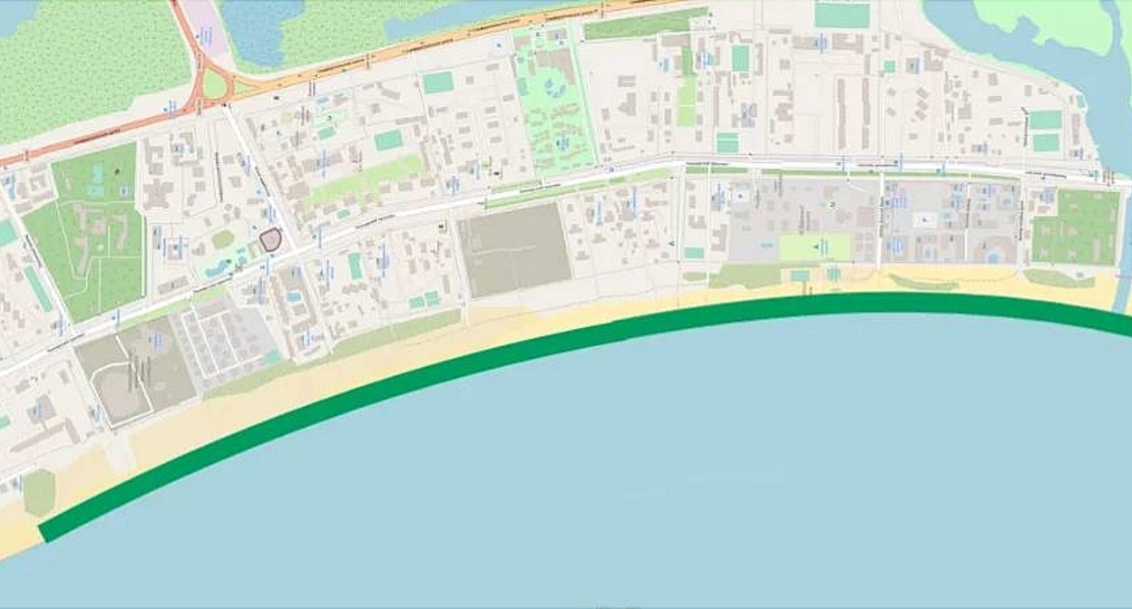 One of the beach sections (Central Beach - from the Medical Beach to the beach of the Bimluk Sanatorium) permitted for recreation in Anapa. Illustration from the mayor's Telegram channel https://t.me/sbmaslova/6319 One of the beach sections (Central Beach - from the Medical Beach to the beach of the Bimluk Sanatorium) permitted for recreation in Anapa. Illustration from the mayor's Telegram channel https://t.me/sbmaslova/6319