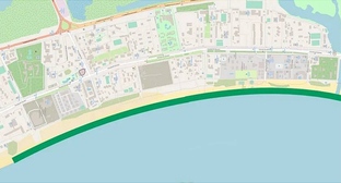 One of the beach sections (Central Beach - from the Medical Beach to the beach of the Bimluk Sanatorium) permitted for recreation in Anapa. Illustration from the mayor's Telegram channel https://t.me/sbmaslova/6319