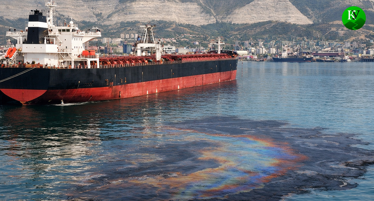 Tankers in the bay. Illustration created by "Caucasian Knot" using AI in the Copilot program.