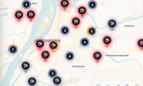 The situation with gasoline in Astrakhan at 15:44 Moscow time according to Gdebenz.ru service.