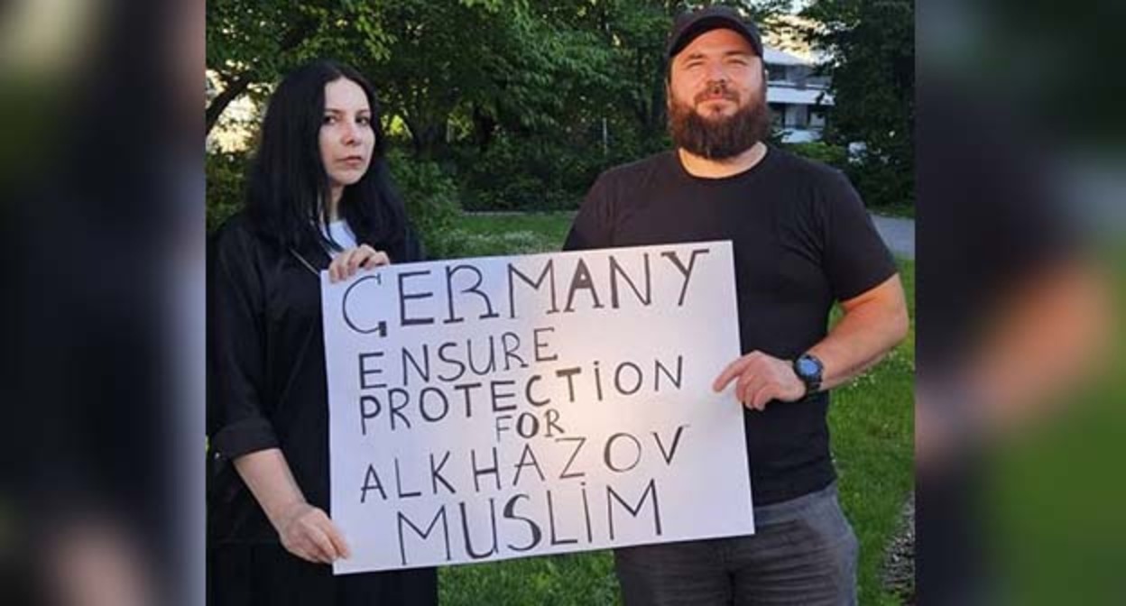 Participants of the picket in support of Muslim Alhazov. Screenshot of the image on the page https://www.facebook.com/profile.php?id=61588263911571 (the activities of the company Meta (which owns Facebook, Instagram, and WhatsApp) are banned in Russia)