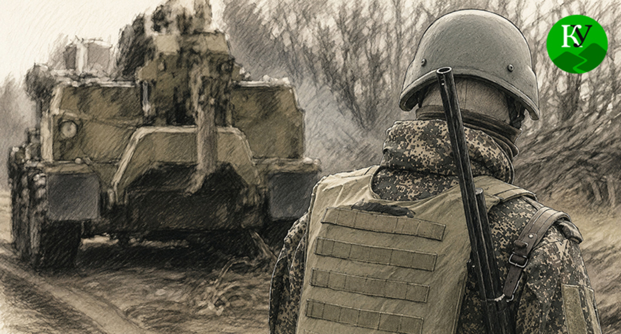 A serviceman in the SMO. Illustration created by "Caucasian Knot" using AI in the Copilot program. A serviceman in the SMO. Illustration created by "Caucasian Knot" using AI in the Copilot program.