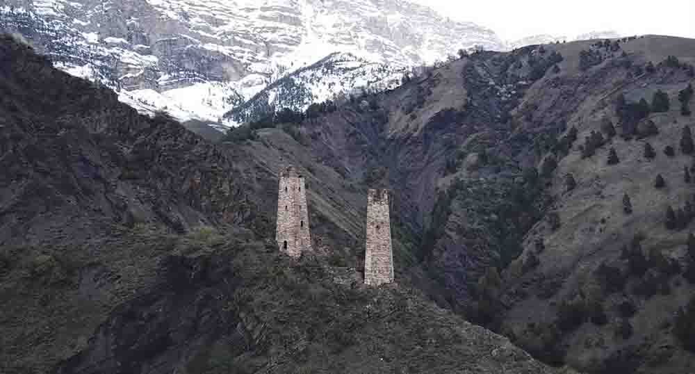"Towers of Two Rivals". Frame from the video https://www.youtube.com/watch?v=E8_ACCkOmGA