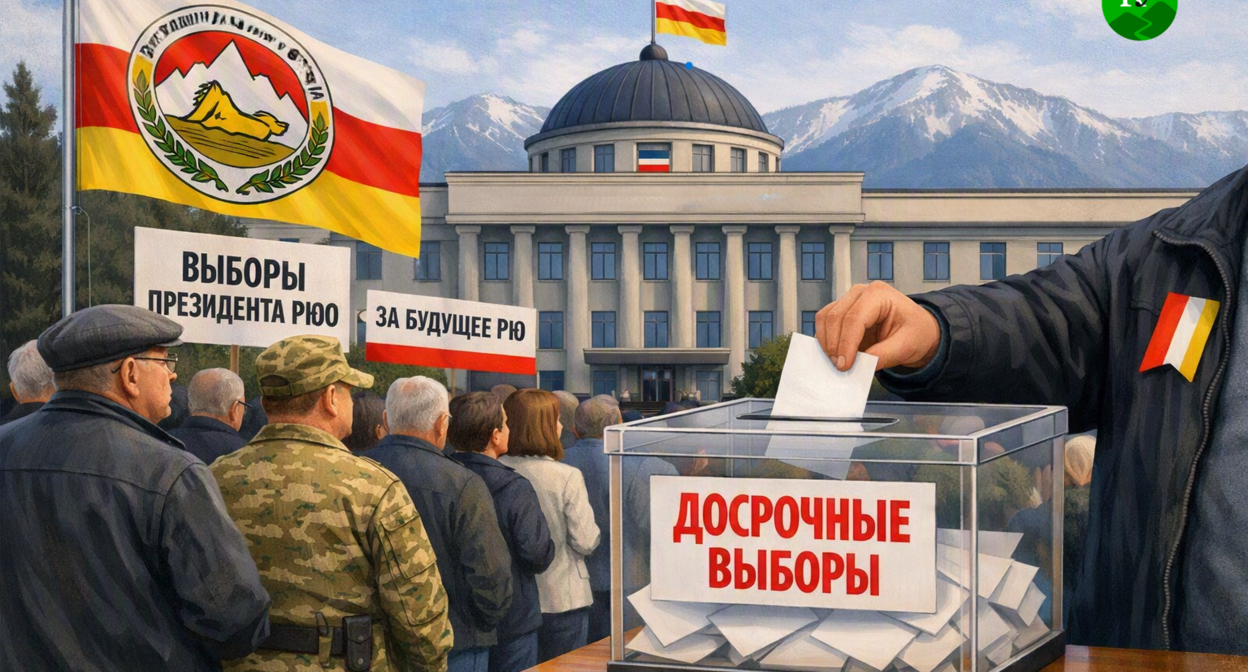 Elections in Young Ossetia. Illustration created by "Caucasian Knot" using AI in the Copilot program