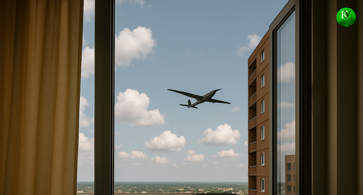 UAV in the sky. Illustration created by "Caucasian Knot" using AI in the Copilot program. UAV in the sky. Illustration created by "Caucasian Knot" using AI in the Copilot program.