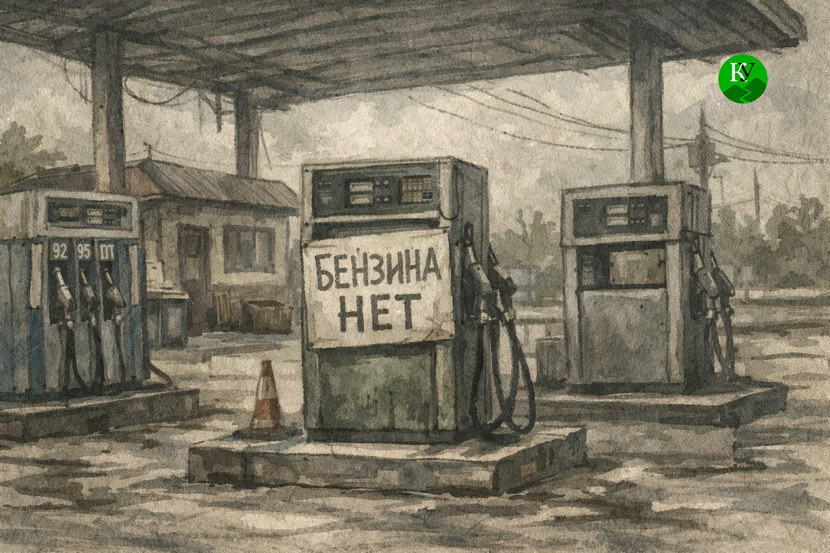 Announcement at the gas station about the lack of gasoline. Illustration created by "Caucasian Knot" using AI in the Copilot program. Announcement at the gas station about the lack of gasoline. Illustration created by "Caucasian Knot" using AI in the Copilot program.