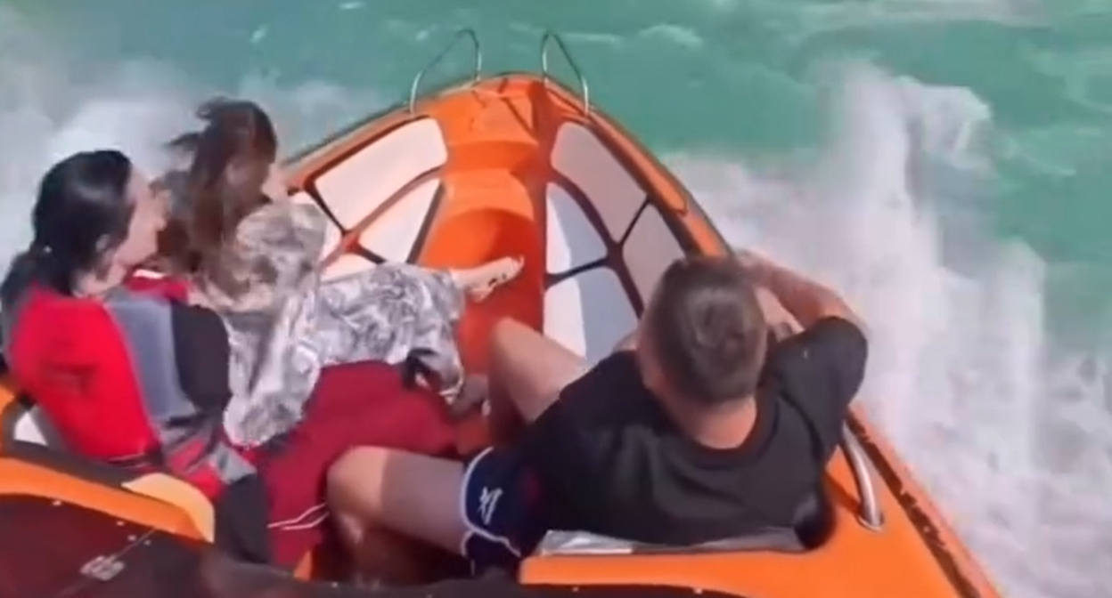 Tourists in a boat. Frame from the video on the page https://www.instagram.com/dagestan_inform/reel/Db6P_taNNjX (the activities of the company Meta (owner of Facebook, Instagram, and WhatsApp) are banned in Russia) Tourists in a boat. Frame from the video on the page https://www.instagram.com/dagestan_inform/reel/Db6P_taNNjX (the activities of the company Meta (owner of Facebook, Instagram, and WhatsApp) are banned in Russia)